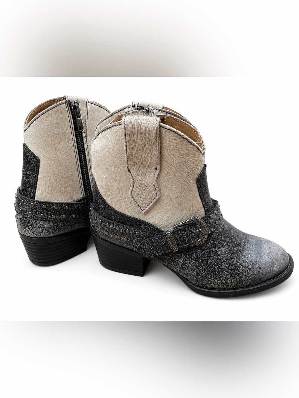 Women’s Sterling River Hair-On-Hide Western Ankle Boots Size 7.5